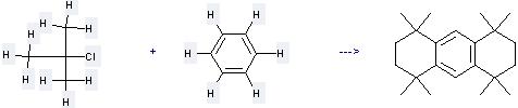The Anthracene, 1, 2, 3, 4, 5, 6, 7, 8-octahydro-1, 1, 4, 4, 5, 5, 8, 8-octamethyl- can be obtained by 2-Chloro-2-methyl-propane and Benzene